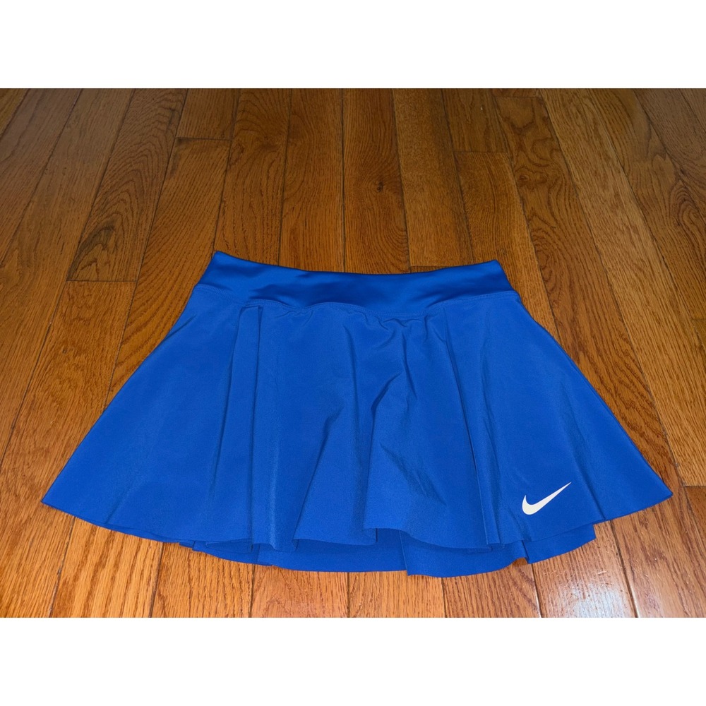 New Nike Dri-FIT Court Victory Tennis Skort Royal Blue Pleated Skirt Womens M